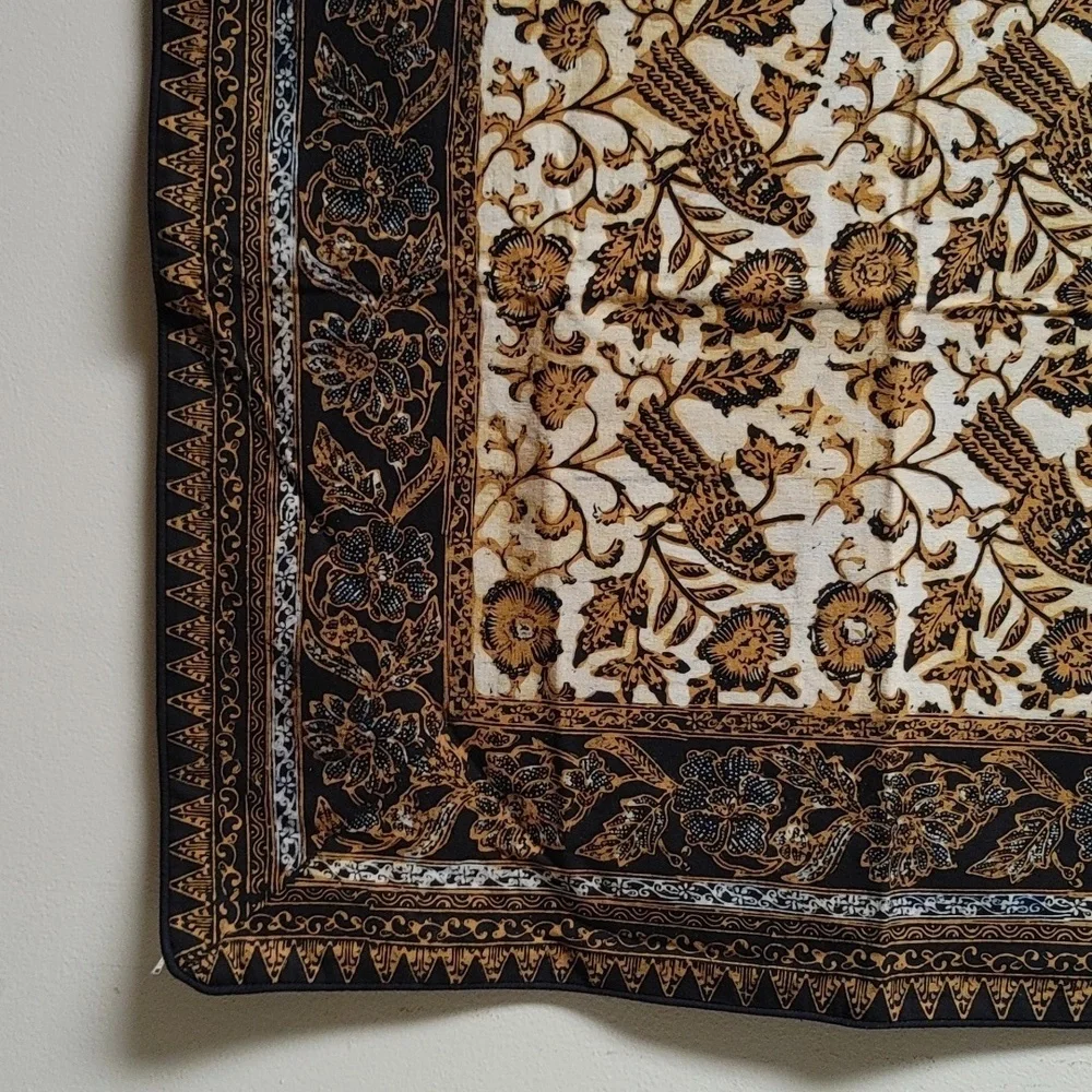 Blue & Tan Batik Pillow Cover 25.5x24.5